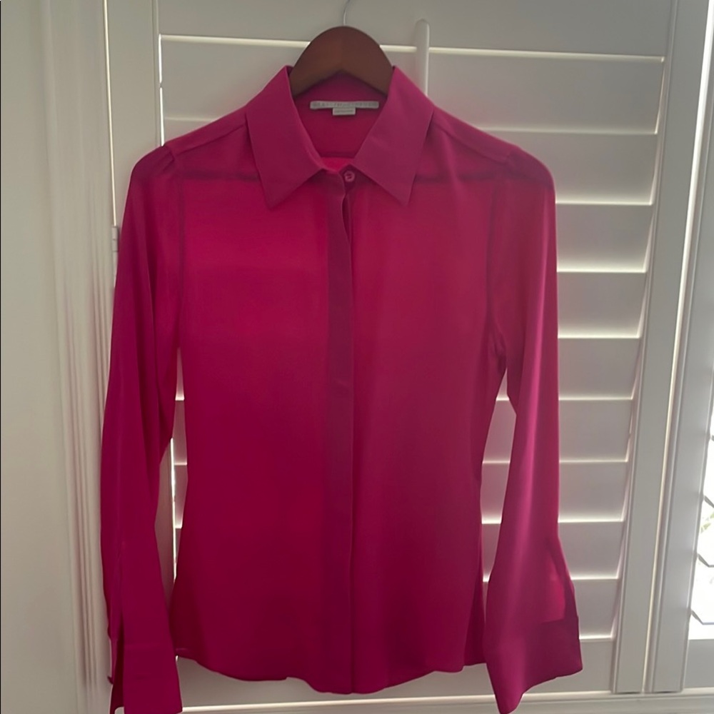 Stella McCartney Pink Button Down Shirt with Dress Collar